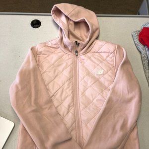 New Balance, pink, quilted, hooded, zip up